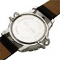 OULM Dual Time Zone Date Outdoor Military Leather Mens Army Quartz Wrist 86Watch