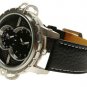 OULM Dual Time Zone Date Outdoor Military Leather Mens Army Quartz Wrist 86Watch