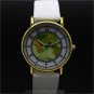 PU Leather Map Round Dial Simple Quartz Watch Gift Men Women Lady 86 Q3672