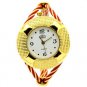 Cute Bangle Bracelet Round Stainless Steel Crystal Wrist Watch Hour Women AB