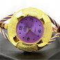 Cute Bangle Bracelet Round Stainless Steel Crystal Wrist Watch Hour Women AB