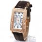Muitl-color Square Crystal Leather Band Women Lady Quartz 86 Gift Wrist Watch