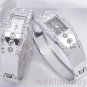 Fashion Silver Bracelet Bangle Rhinestone Crystal Wrist Watch Trendy 86 Women
