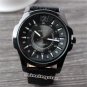 Classicial Delicate Dial Date Black Leather Band Wirst Watch Unisex Men Q4211