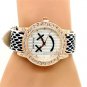 Smile Simple Round Zebra Crystal Leather Quartz Wrist Watch Women 86 Gift Q3642