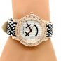 Smile Simple Round Zebra Crystal Leather Quartz Wrist Watch Women 86 Gift Q3642