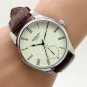 Simple Round Dial Rome Number Quartz Wrist Watch Leather Men Boy86 Gift Q3526