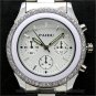 New Silver Round Dial Crystal Steel Band Quartz Wrist Watch Women Men Q0850