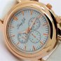 Simple Round Analog Crystal Faux Leather Gift Women Lady  Quartz Wrist 86 Watch