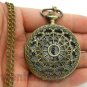 New Spider Web Hollow Necklace Quartz Pocket Watch Pendant Chain Box Men P01