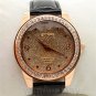 Elegant Round Crystal Black Leather Quartz Wrist Watch Women Lady Gift Q1121