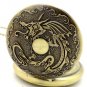 Retro Bronze Dragon Pocket Watch Necklace Pendant Chain Women 86 Gift P111