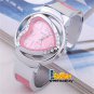 Love Heart Shaped Dial Quartz Crystal Lady Girls Wrist Watch Bracelet Steel AB
