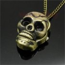 Retro Horrible Skull Quartz Pocket Watch Pendant Necklace mens 86 Gift P95