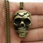 Retro Horrible Skull Quartz Pocket Watch Pendant Necklace mens 86 Gift P95
