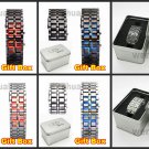 Red/Blue LED Lava Wrist Watch Iron Bracelet Samurai Metal Sports Men Gift 86 Box