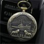 Retro Bronze Charm Pattern Pendant Chain Quartz Pocket Watch Men 86 Women Gift