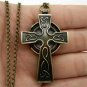 Antique Bronze Cross Quartz Pocket Watch Necklace Pendant Boy Men Gift 86 P90