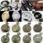 Simple Round Leather Crystal Flower Analog Elegant Wrist Watch Women Gift Q4041