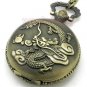 Retro Bronze Gentle Dragon Pocket Watch Necklace Pendant Chain 86 Gift P112