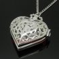 Silver Heart Shape Pocket Watch Necklace Pendant Chain Girls Lady 86 Gift P72