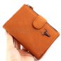 New Khaki Short Vertical Soft Genuine Leather Wallet Zipper Purse Card PB121
