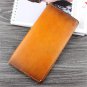 Luxury Khaki Long Vertical Soft Genuine Leather Wallet Zip Purse Unisex PB123