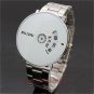 Silver White Special Quartz Wrist Watch Turntable Dial Men Clock Hour Q0844-1 AB