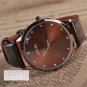 Classic SINOBI Brown Leather Band Brown Face Men Quartz Wrist Watch 86 S914103