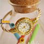 Bangle Bracelet Stainless Steel Crystal Arabic Wrist Watch Hour Women Lady Girl