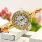 Bangle Bracelet Stainless Steel Crystal Arabic Wrist Watch Hour Women Lady Girl