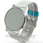Cool Blue LED Watch Silver Metal Iron Mesh Dial Digital Sports Boys mens 86L8811