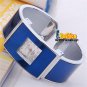 Elegant Square Bangle Bracelet Crystal Quartz Wrist Watch Lady Girl Hour Women A
