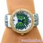 Cute Peacock Round Analog Stretchable Iron Quartz Wrist Watch Girl Women Q2082 A