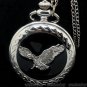 Vintage Eagle Wing Silver Quartz Pocket Watch Necklace Pendant Wholesale 86 P144
