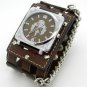 Cool Punk Rock Gothic Skull Skeleton Cross Quartz Wrist Watch Chain Men Gift 86