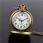 Bronze Skull Quartz Pocket Watch Necklace Pendant Lady Men Women Gifts C P261