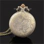 Bronze Skull Quartz Pocket Watch Necklace Pendant Lady Men Women Gifts C P261