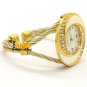 Cute Bangle Bracelet Moon Stainless Steel Crystal Wrist Watch Hour Women 86