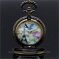 Bronze Eiffel Tower Rome Roman Quartz Pocket Watch Necklace Pendant 86 Gift P196