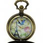 Bronze Eiffel Tower Rome Roman Quartz Pocket Watch Necklace Pendant 86 Gift P196