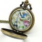 Bronze Eiffel Tower Rome Roman Quartz Pocket Watch Necklace Pendant 86 Gift P196