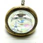 Bronze Eiffel Tower Rome Roman Quartz Pocket Watch Necklace Pendant 86 Gift P196