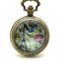 Bronze Eiffel Tower Rome Roman Quartz Pocket Watch Necklace Pendant 86 Gift P196