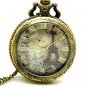 Antique Eiffel Tower Rome Number Quartz Pocket Watch Necklace Pendant 86 P191