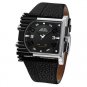 WEIDE Leather Waterproof LED Digital Square Automatic Wrist Watch Men WH230101