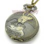 Retro Bronze Owl Quartz Big Pocket Watch Necklace Pendant Chain Girl 86 Gift P48