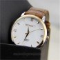 Simple Round Genuine Leather Couple Women Quartz Wrist Watch Lover Gift 86 Hour