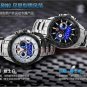 Waterproof Silver Quartz LED Combine Stainless Steel Men Gift Box Sport Watch 86