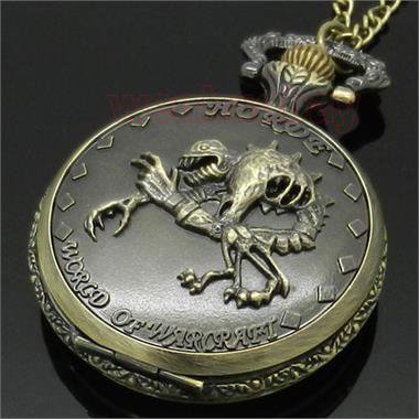 Horrible Skeleton Quartz Pocket Watch Necklace Pendant Xmas Men 86 Gift P92
